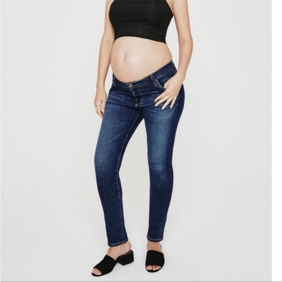 AG Adriano Goldschmied Maternity Prima Cigarette Leg Dark Wash Jeans Size 26 - Picture 2 of 13